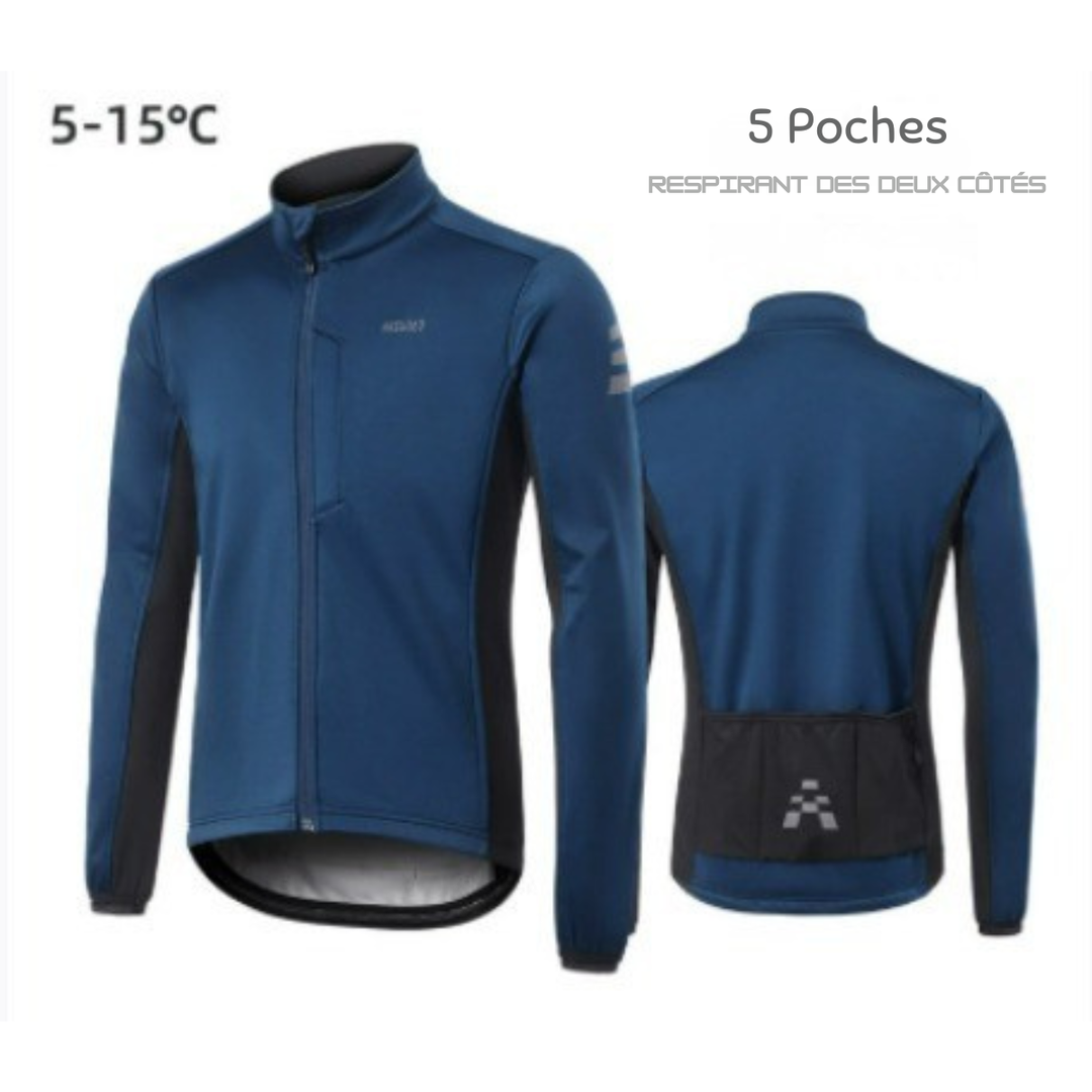 Winter cycling jacket | windproof, warm and fleece-lined