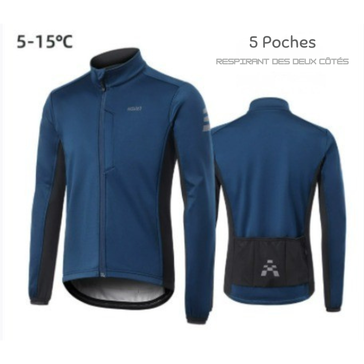 Winter cycling jacket | windproof, warm and fleece-lined