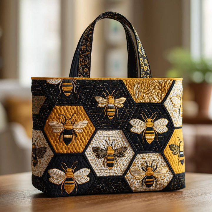 Bee Quilted Tote Bag