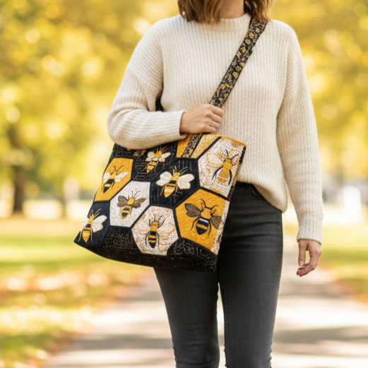 Bee Quilted Tote Bag
