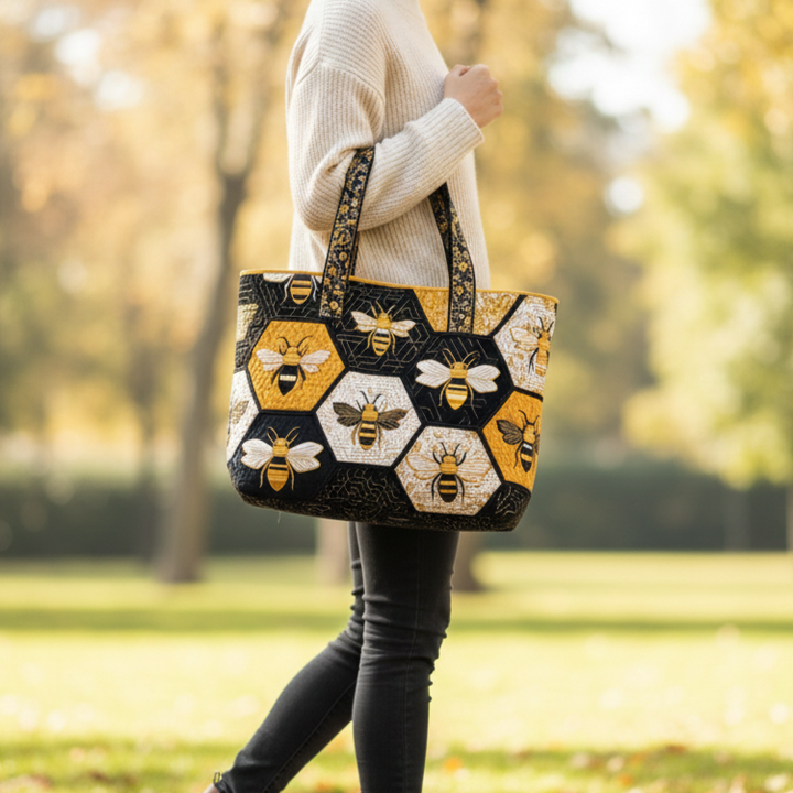 Bee Quilted Tote Bag