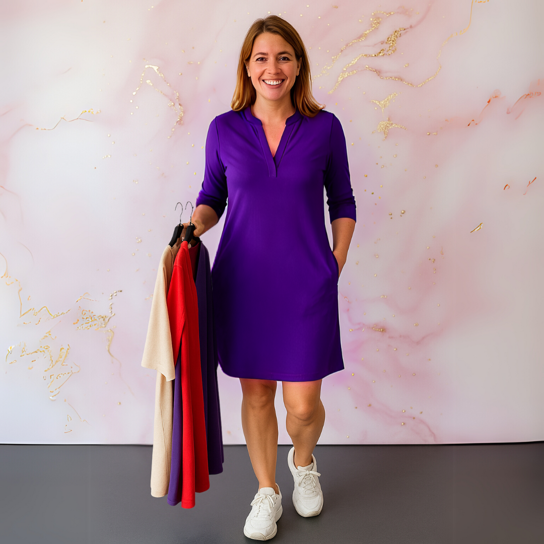 Hanneke™ | Effortless Everyday Elegance V-Neck Dress