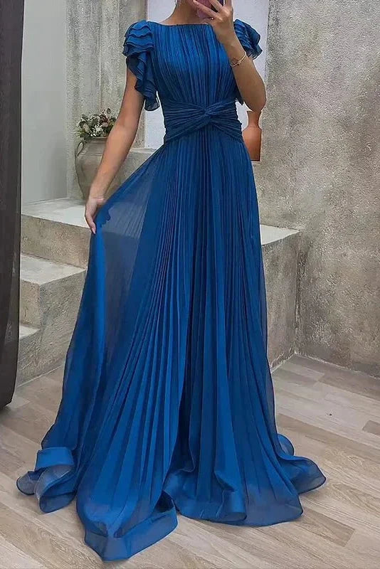 Calista | Women's Pleated Maxi Wedding Guest Dress