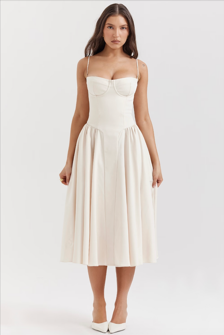 Calliope | Women's Sleeveless Structured Midi Summer Dress
