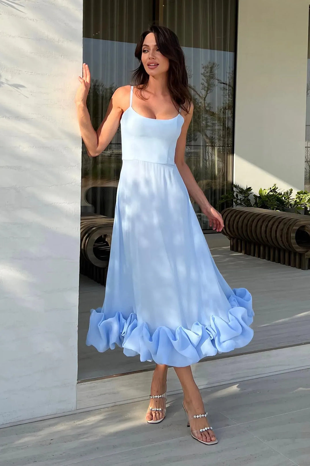 Heather | Women's Sleeveless Twirl Midi Prom Dress