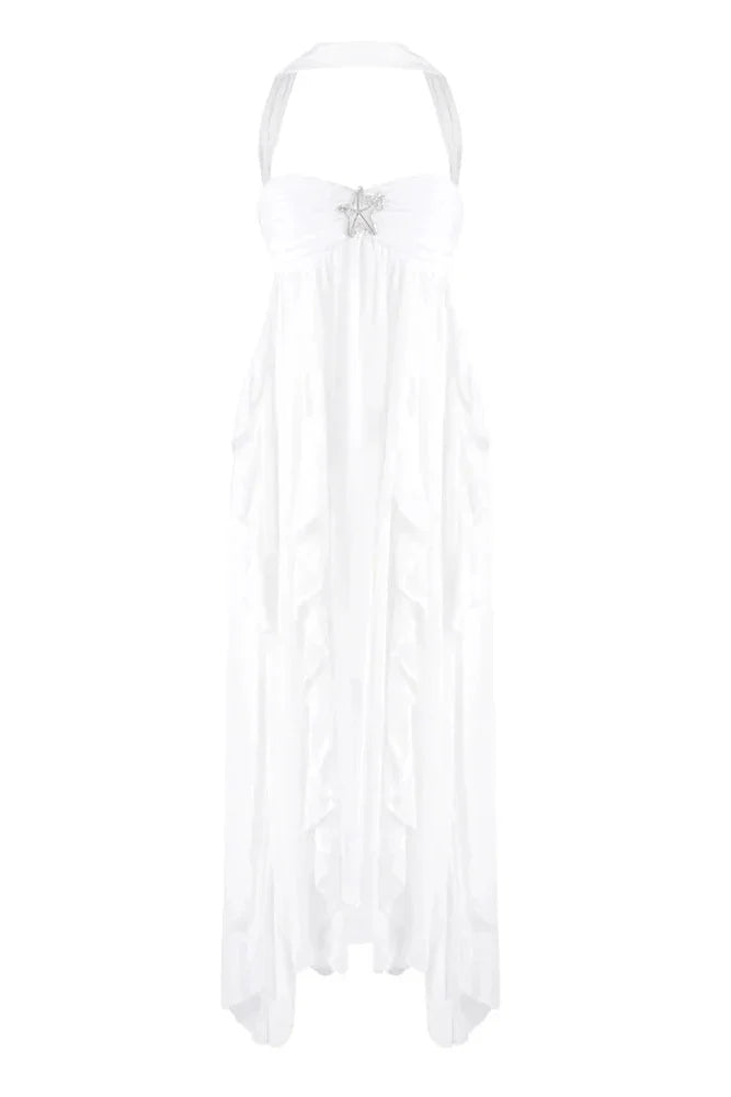 Imogen | Women's Strapless Ruffled Maxi Wedding Guest Dress