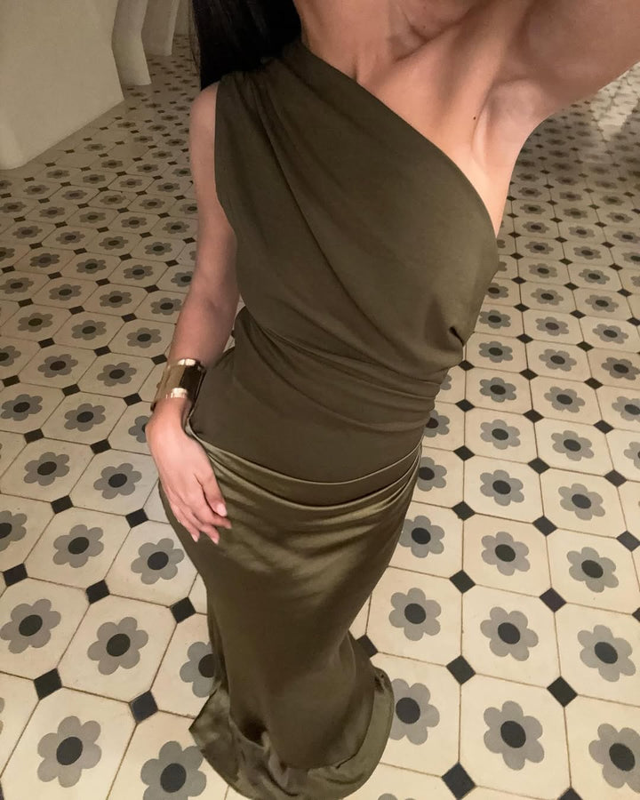 Kaelyn | Women's Elegant One Shoulder Maxi Wedding Guest Dress