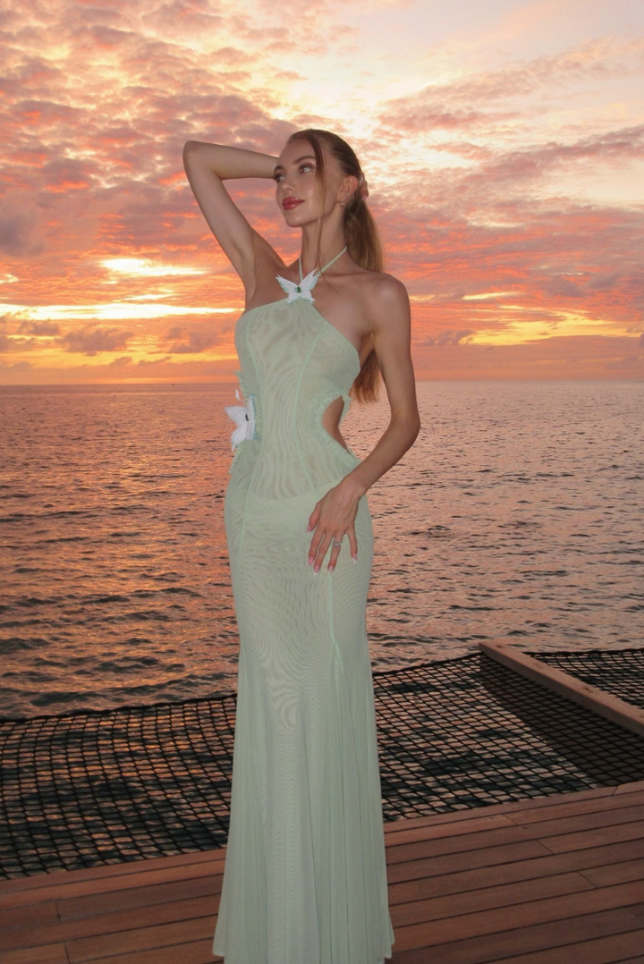 Kaylani | Women's Butterfly Cut-Out Maxi Wedding Guest Dress