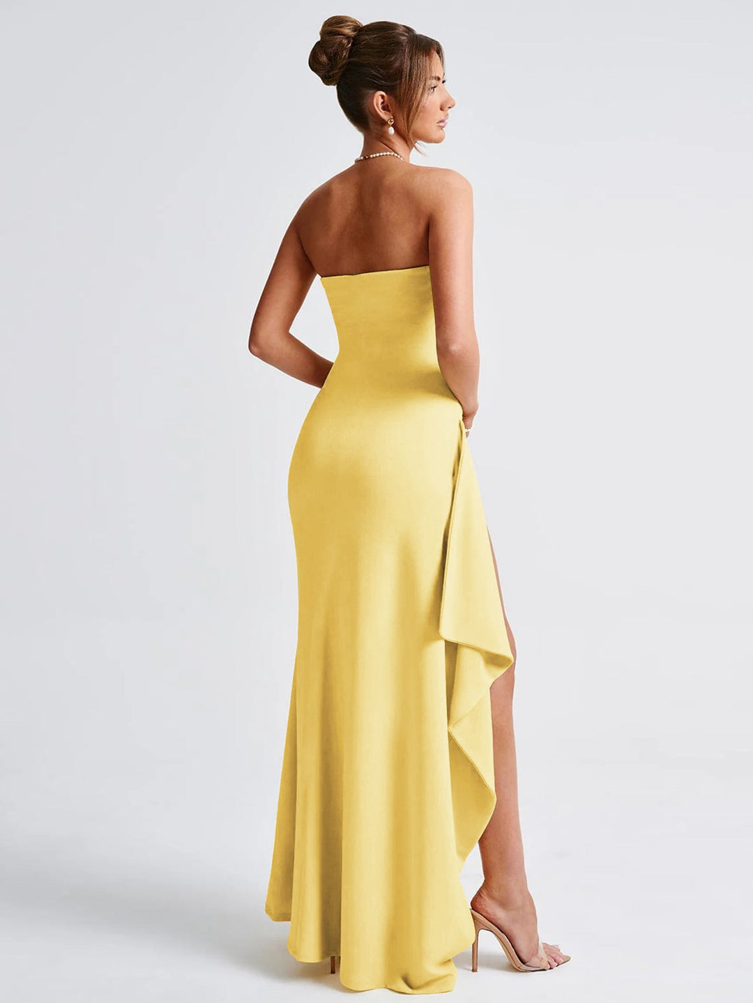 Kristin | Women's Strapless Slit Maxi Prom Dress