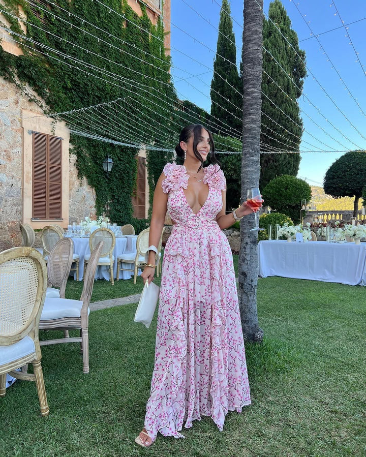 Maeve | Women's Floral Sleeveless Cut-Out Maxi Wedding Guest Dress