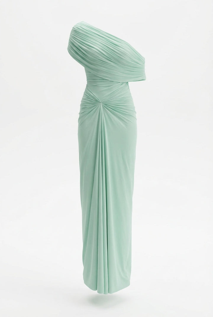 Melanie | Women’s Off-Shoulder Draped Maxi Prom Wedding Guest Dress