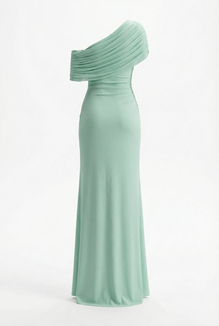 Melanie | Women’s Off-Shoulder Draped Maxi Prom Wedding Guest Dress