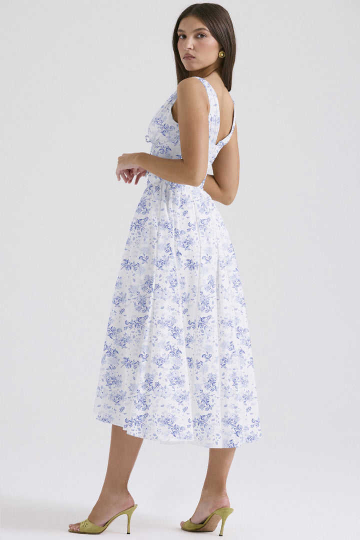 Michelle | Women's Floral Sleeveless Midi Spring Dress