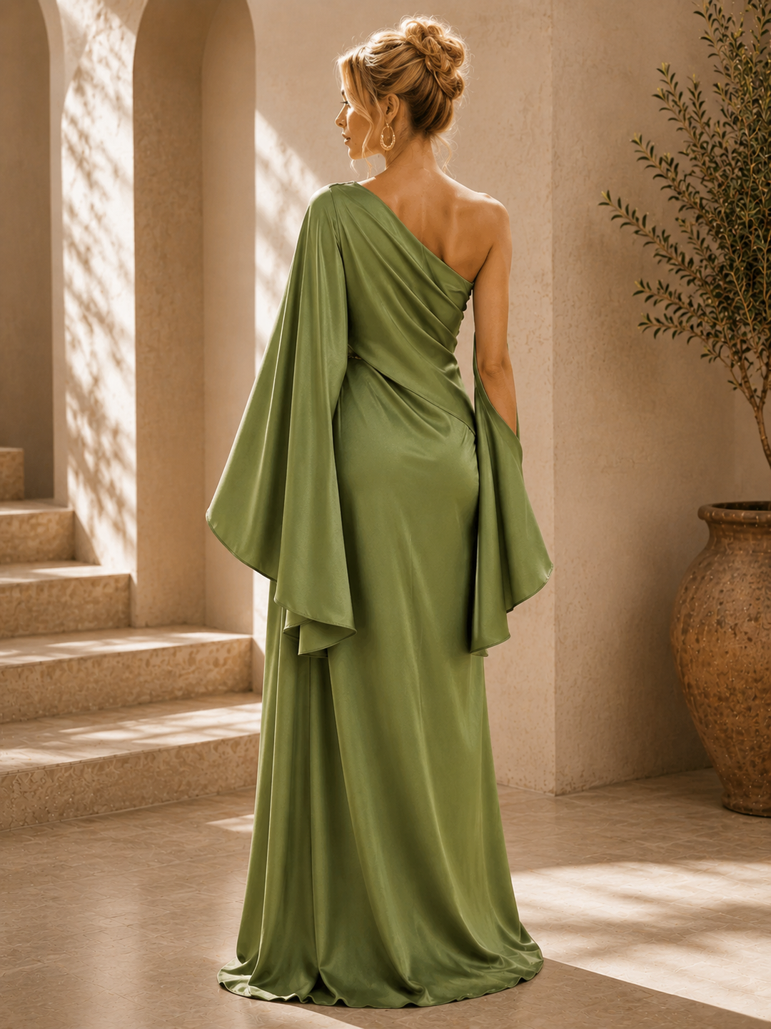 Paisley | Women’s One-Shoulder Draped Maxi Wedding Guest Dress
