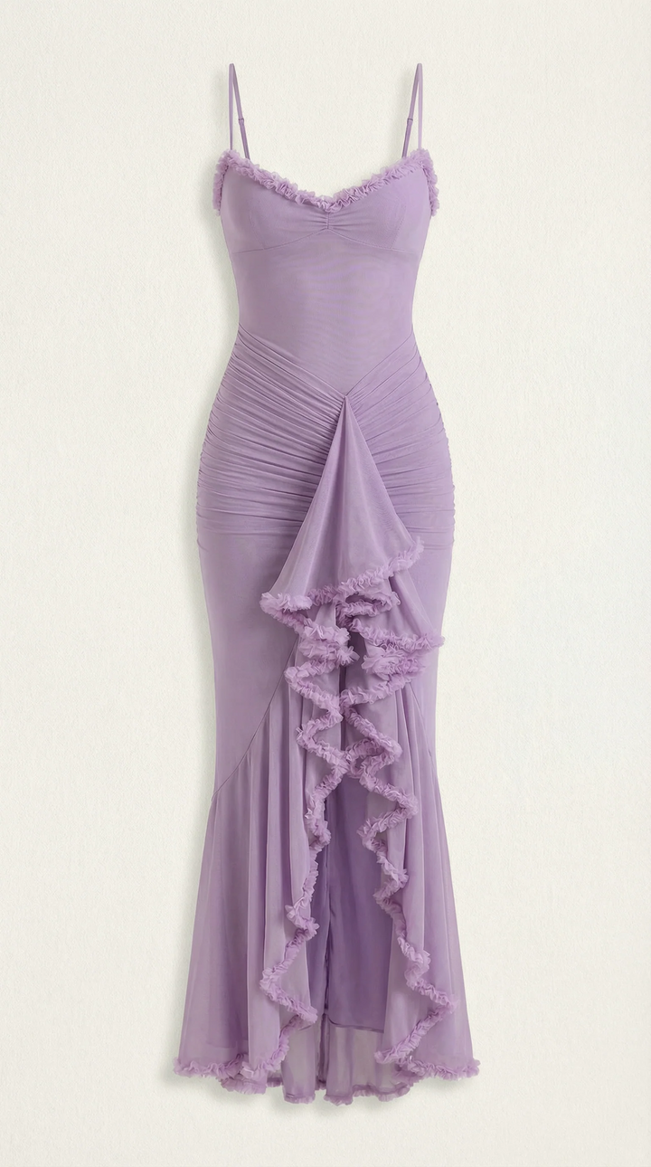 Phoebe | Women's Sleeveless Ruffle Maxi Wedding Guest Dress