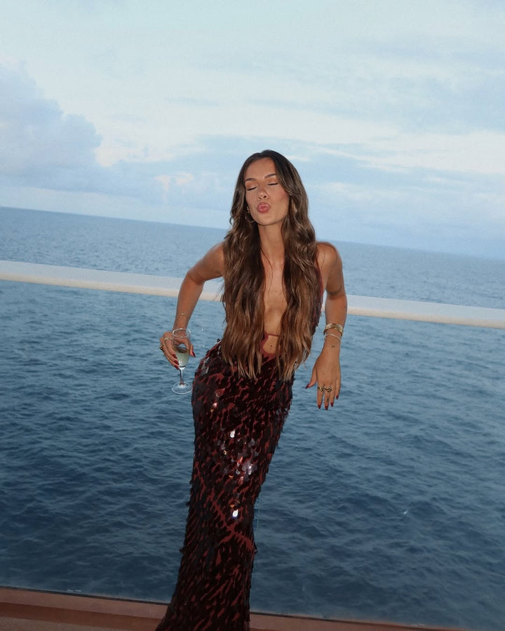 Veronica | Women's Sleeveless Sequin Maxi Prom Dress