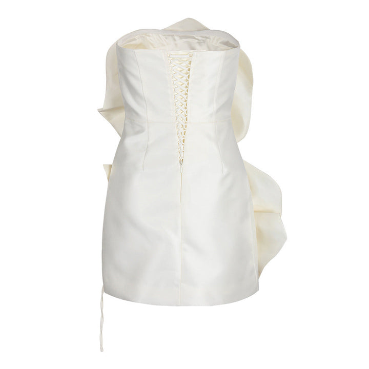 Anna | Women's Strapless Mini Dress with Flower Details