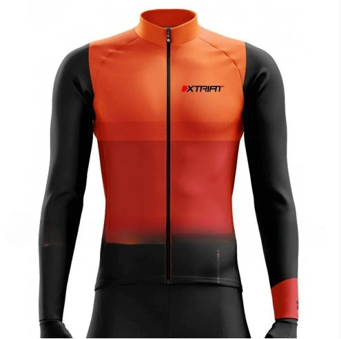 XTRIAT men's winter cycling jersey | fleece lining, warm and cold-resistant