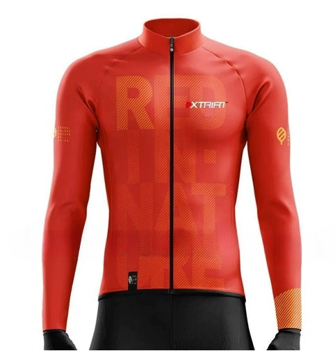 XTRIAT men's winter cycling jersey | fleece lining, warm and cold-resistant