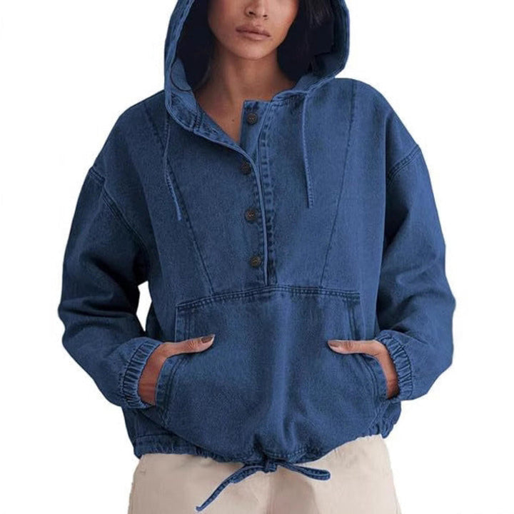 VIENA - Lightweight Pullover Jacket with Front Buttons and Hood