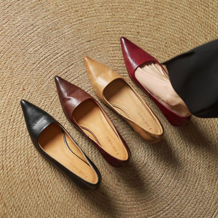 Sera Leather Heels | Top-Grain Cowhide, Elegant 4.5 cm Kitten Heel