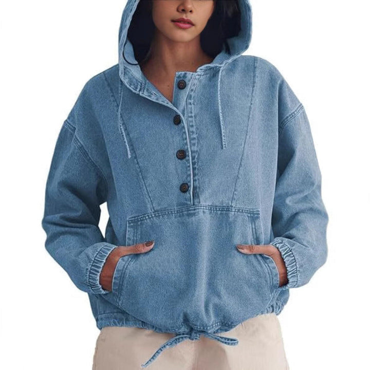 VIENA - Lightweight Pullover Jacket with Front Buttons and Hood