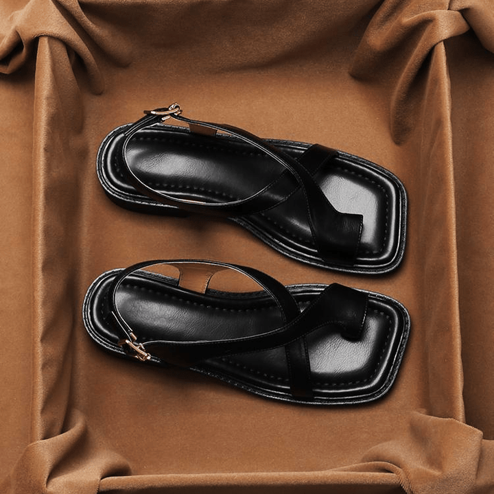Ivy Cross Sandals | Italian Leather, Orthopedic Cushioned Footbed