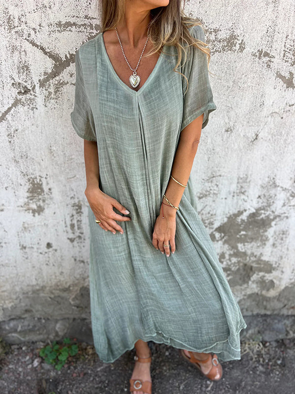Ria™ | Your Go-To Comfortable V-Neck Dress
