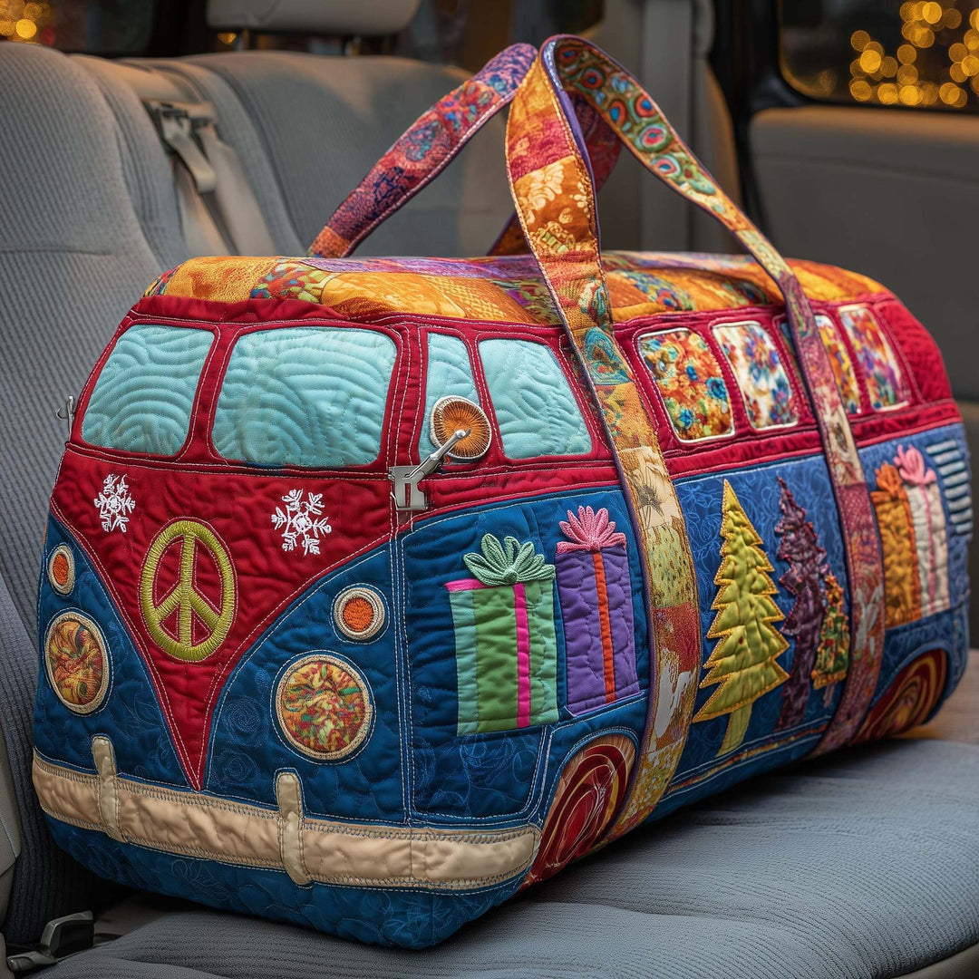 Hippie Christmas Gift Quilted Travel Bag