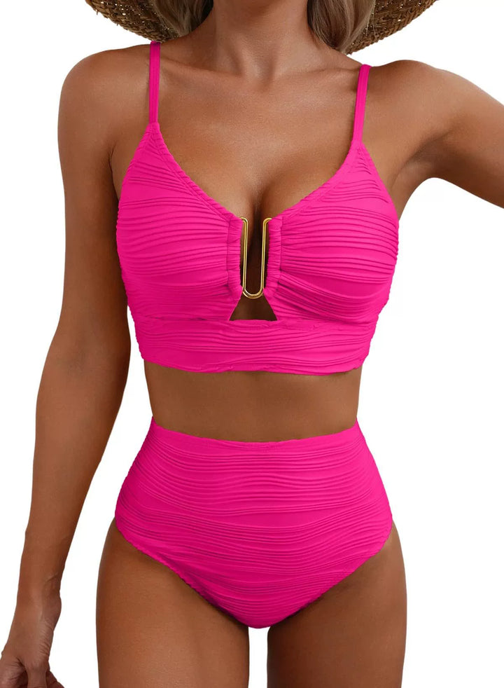 Golden U-Link High-Waisted Bikini Set