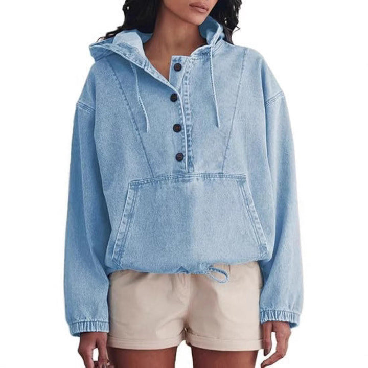 VIENA - Lightweight Pullover Jacket with Front Buttons and Hood