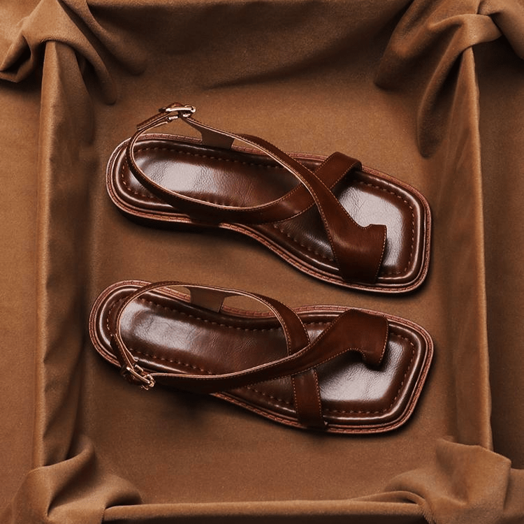 Ivy Cross Sandals | Italian Leather, Orthopedic Cushioned Footbed