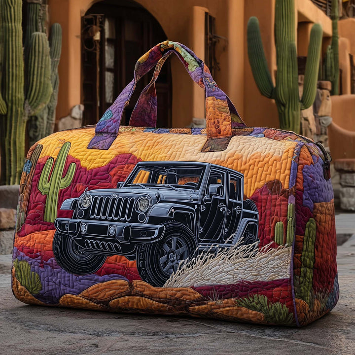Hippie off-road vehicle quilted travel bag