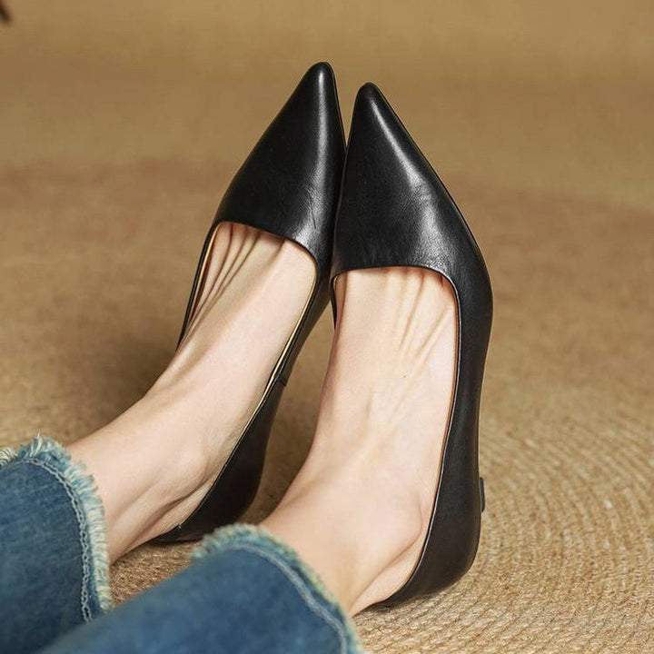 Sera Leather Heels | Top-Grain Cowhide, Elegant 4.5 cm Kitten Heel