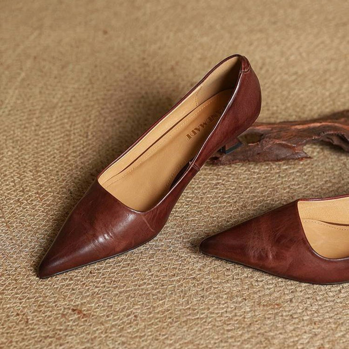 Sera Leather Heels | Top-Grain Cowhide, Elegant 4.5 cm Kitten Heel