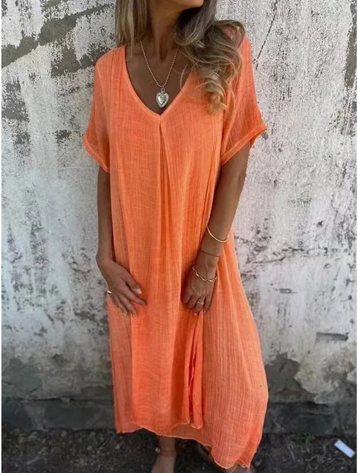 Ria™ | Your Go-To Comfortable V-Neck Dress