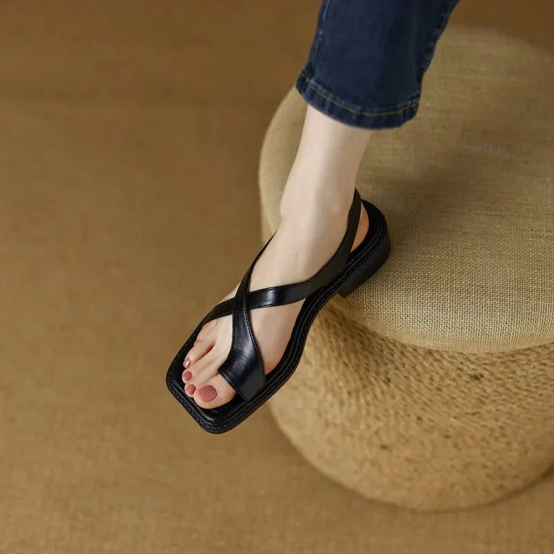 Ivy Cross Sandals | Italian Leather, Orthopedic Cushioned Footbed