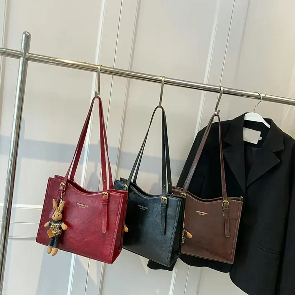 Clarie - Vintage Vegan Leather Shoulder Bag
