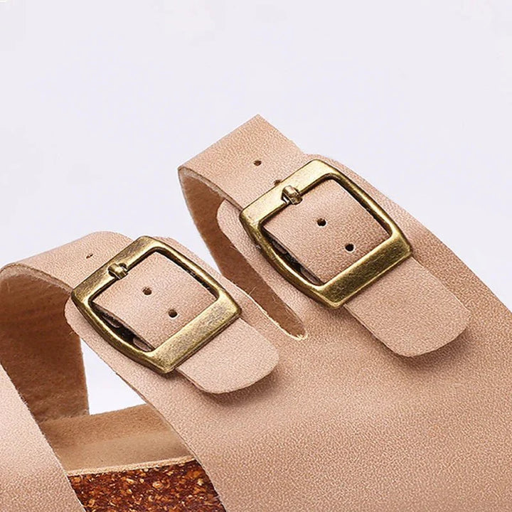 Hex | Nappa Leather Orthopedic Double Buckle Slide