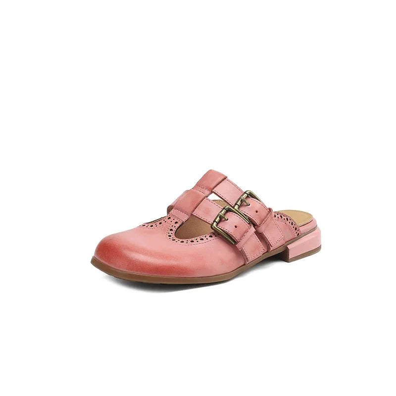 Theodora Mule Heels | Soft Leather, Comfortable Block Heel