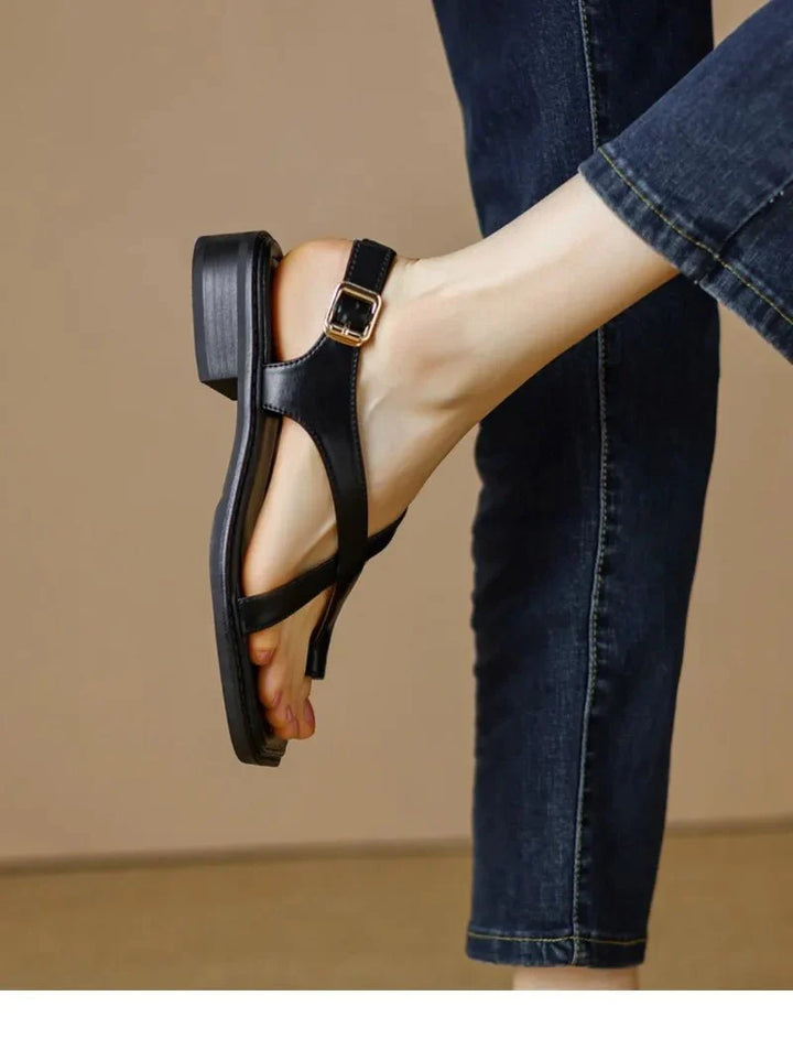 Ivy Cross Sandals | Italian Leather, Orthopedic Cushioned Footbed