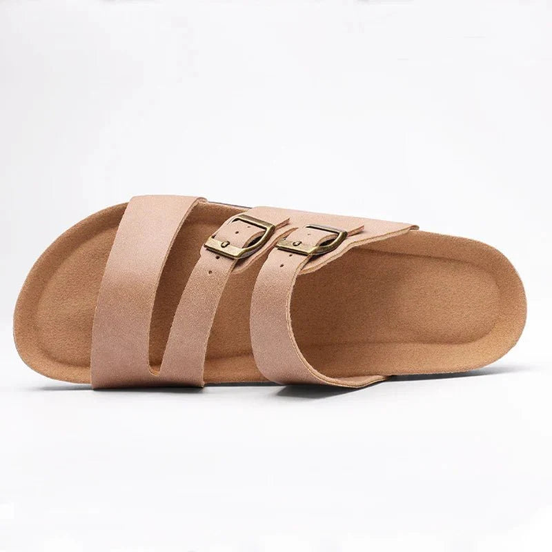 Hex | Nappa Leather Orthopedic Double Buckle Slide