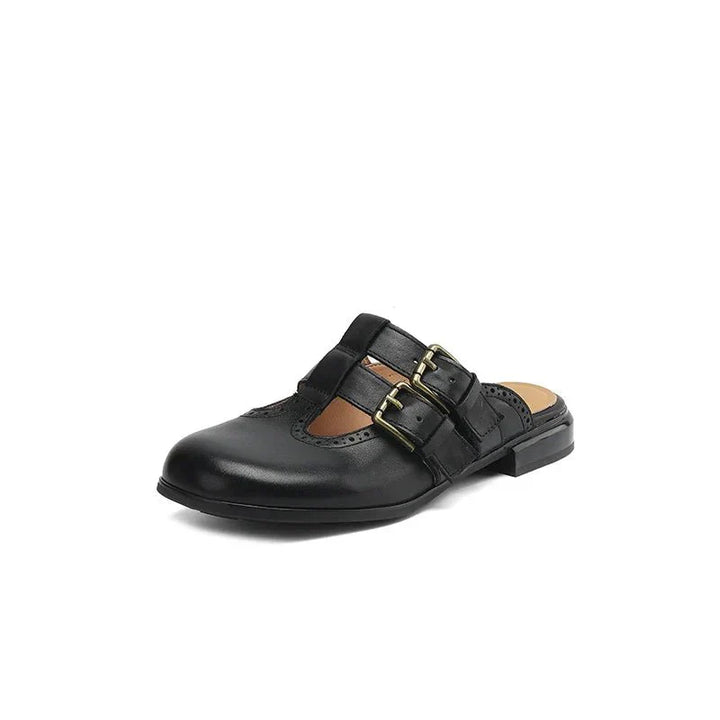 Theodora Mule Heels | Soft Leather, Comfortable Block Heel