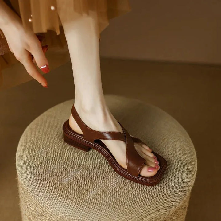 Ivy Cross Sandals | Italian Leather, Orthopedic Cushioned Footbed