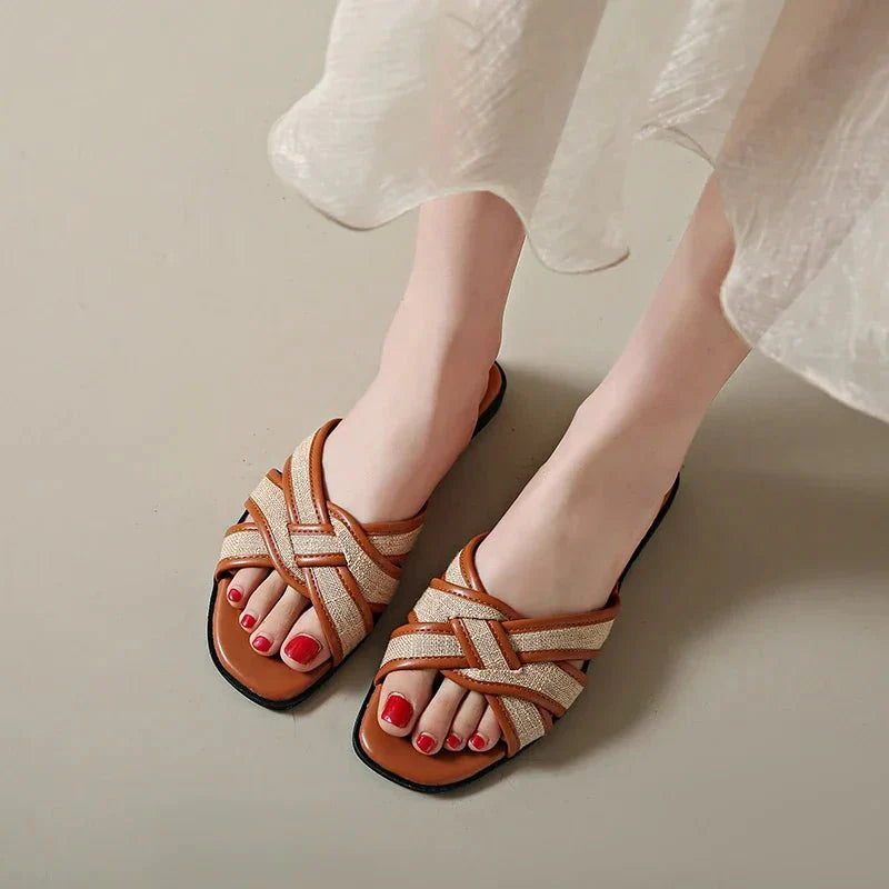 Liora | Woven Flat Slides