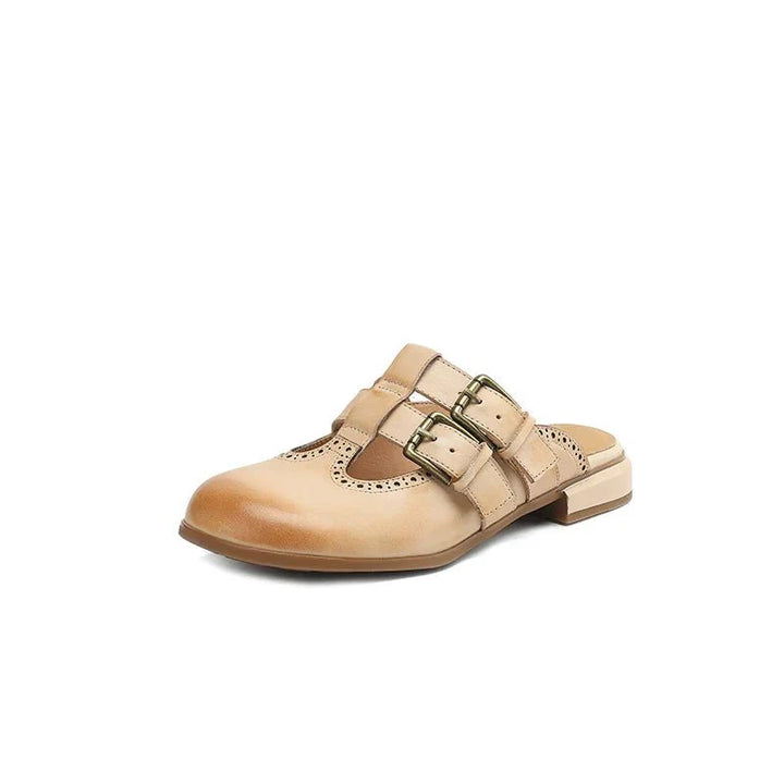 Theodora Mule Heels | Soft Leather, Comfortable Block Heel