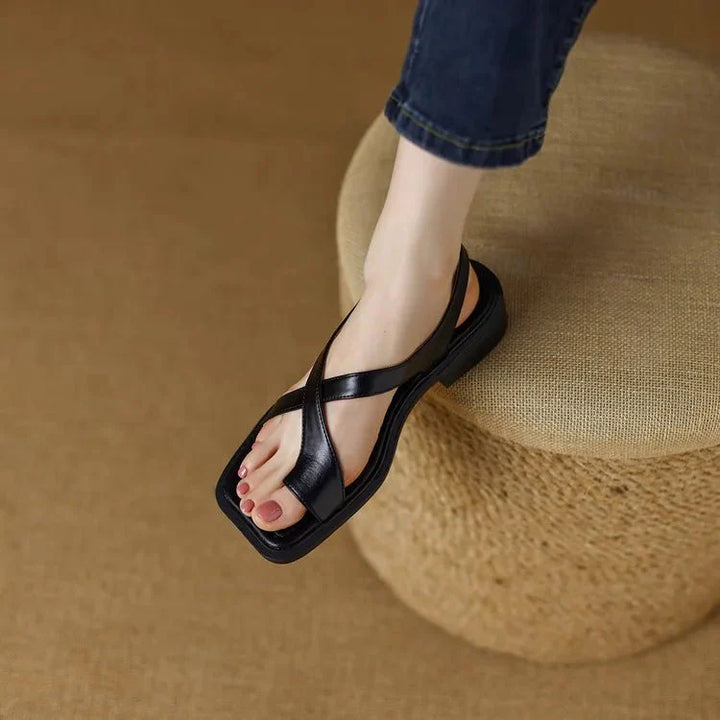 Ivy Cross Sandals | Italian Leather, Orthopedic Cushioned Footbed