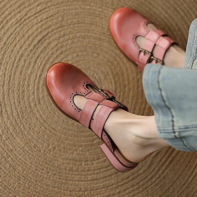 Theodora Mule Heels | Soft Leather, Comfortable Block Heel