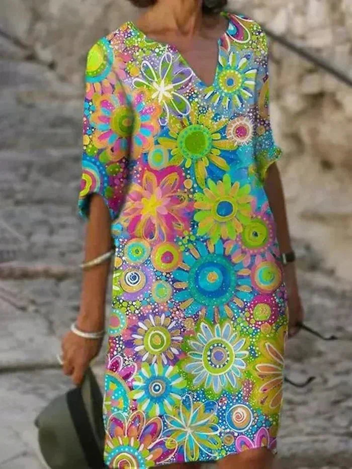 Nira | Vibrant Floral Midi Dress