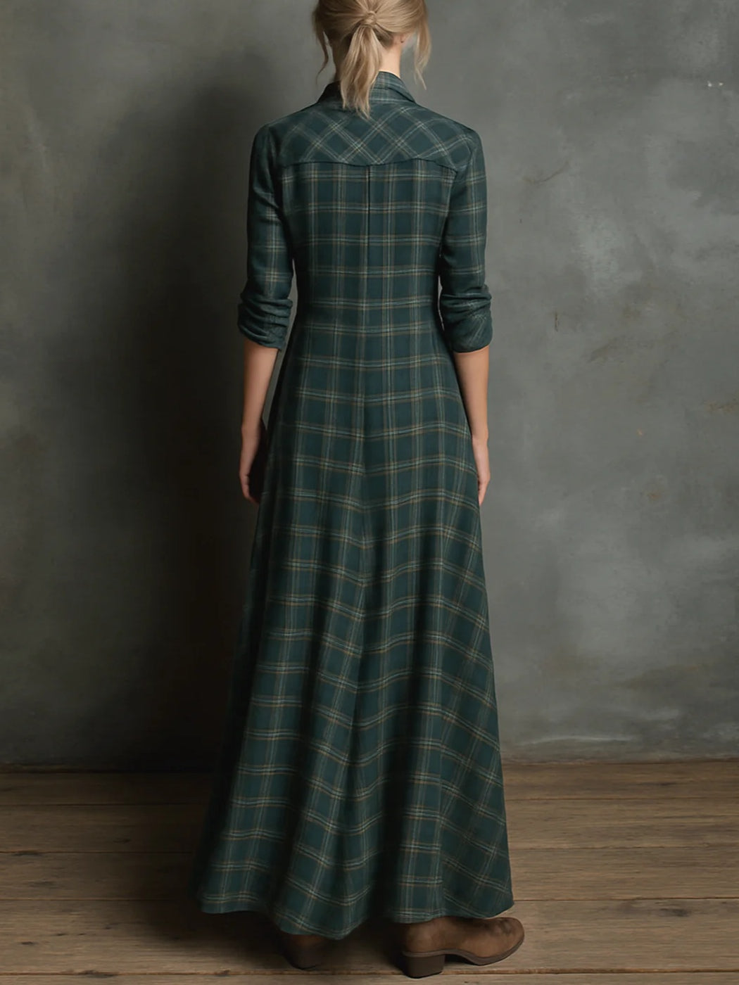 Valérie™ Plaid Maxi Shirt Dress | Timeless Charm, Effortlessly Elegant